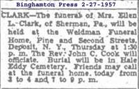 Clark, Ellen (Funeral Notice)